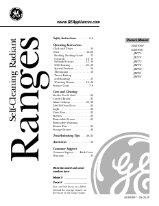 Manual GE JBP83SK1SS Range