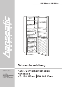 Bedienungsanleitung Hanseatic KG 188 IO++ Kühl-gefrierkombination