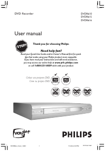 Mode d’emploi Philips DVDR616 Lecteur DVD