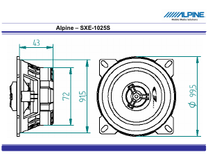 Руководство Alpine SXE-1025S Автомобильный динамик