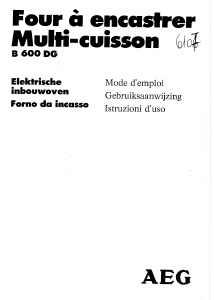 Manuale AEG B600DG-W Forno