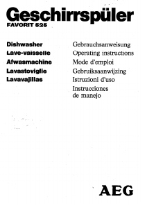 Manuale AEG FAV525W Lavastoviglie
