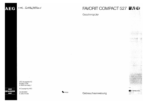 Bedienungsanleitung AEG FAV527W Geschirrspüler