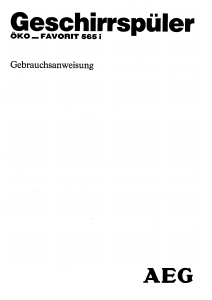 Bedienungsanleitung AEG FAV565i Geschirrspüler