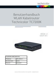 Bedienungsanleitung Technicolor TC7200K Router
