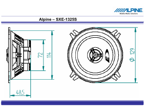 Руководство Alpine SXE-1325S Автомобильный динамик