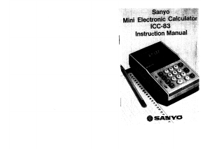 Manual Sanyo ICC-83 Calculator