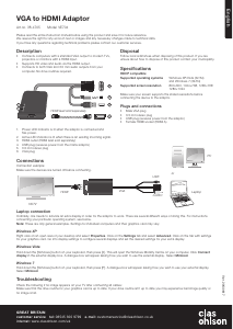 Käyttöohje Clas Ohlson VE704 HDMI-sovitin