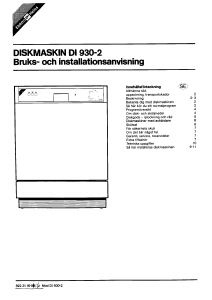 Bruksanvisning ElektroHelios DI930-2 Diskmaskin