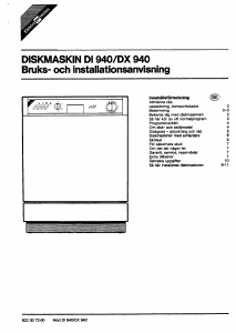 Bruksanvisning ElektroHelios DI940 Diskmaskin