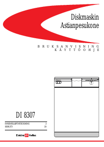 Bruksanvisning ElektroHelios DI8307 Diskmaskin