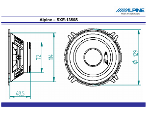 Руководство Alpine SXE-1350S Автомобильный динамик