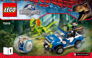 Manual Lego set 75916 Jurassic World Dilophosaurus ambush