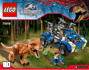 Handleiding Lego set 75918 Jurassic World T. Rex-spoorzoeker