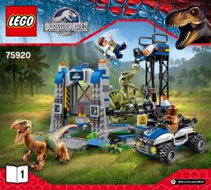 Manuale Lego set 75920 Jurassic World La fuga del raptor
