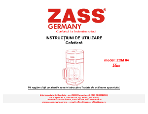 Manual Zass ZCM 04 Blue Cafetieră