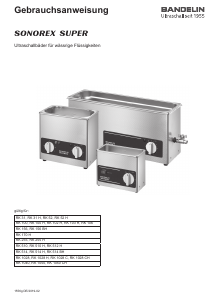 Bedienungsanleitung Bandelin RK 31 Sonorex Ultraschallreiniger