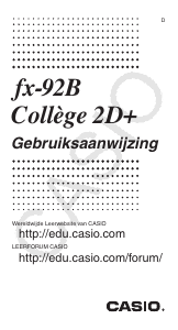 Handleiding Casio FX-92B College 2D+ Rekenmachine