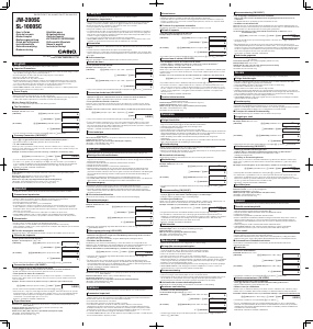 Manual Casio SL-1000SC Calculator