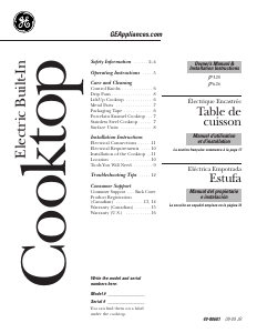 Mode d’emploi GE JP328WF1WW Table de cuisson