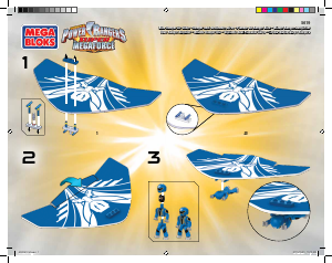 Handleiding Mega Bloks set 5619 Power Rangers Blauwe ranger paraglider