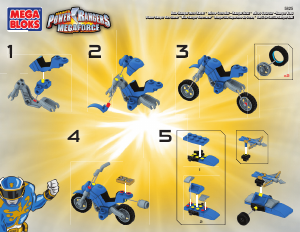 Handleiding Mega Bloks set 5825 Power Rangers Blauwe ranger heldenracer
