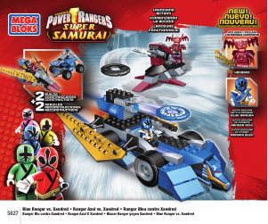 Manual de uso Mega Bloks set 5827 Power Rangers Ranger azul contra Xandred