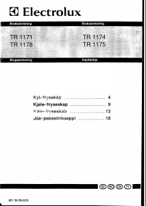 Bruksanvisning Electrolux TR1175G Kyl-frys