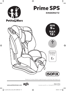Bedienungsanleitung Petite&Mars Prime SPS Autokindersitz
