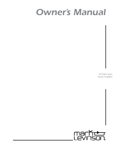 Handleiding Mark Levinson No531H Versterker