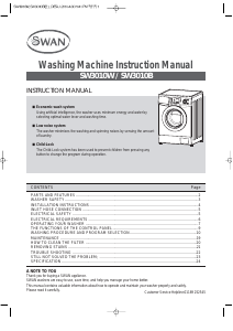 Manual Swan SW3010W Washing Machine