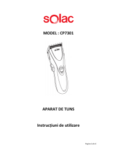 Manual Solac CP7301 Aparat de ras