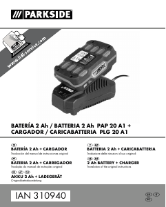 Manuale Parkside IAN 310940 Caricabatterie