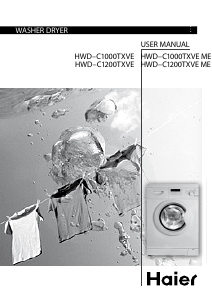Bruksanvisning Haier HWD-C1200TXVE Kombinerad tvätt-tork