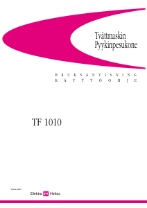 Bruksanvisning ElektroHelios TF1010 Tvättmaskin