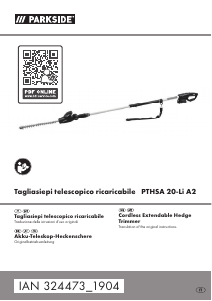 Manuale Parkside IAN 324473 Tagliasiepi