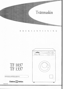 Bruksanvisning ElektroHelios TF1337 Tvättmaskin