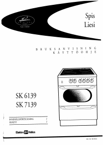 Bruksanvisning ElektroHelios SK6139 Spis