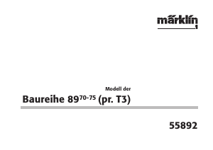 Handleiding Märklin 55892 BR 89.70-75 DRG Tank Modeltrein