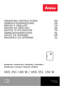 Handleiding Amica VKS 351 150 W Koelkast