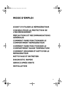 Mode d’emploi Bauknecht KVA 155 OPTIMA Réfrigérateur