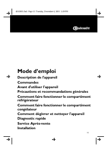 Mode d’emploi Bauknecht KVE 1432/A/BR-LH Réfrigérateur