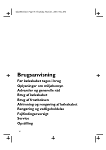 Brugsanvisning Bauknecht KVB 1311 Køleskab
