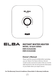 Handleiding Elba EWH-K3420(GB) Boiler