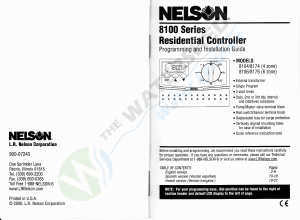 Manual Nelson 8106 Water Computer
