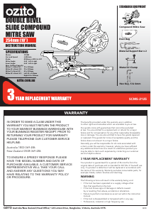 Manual Ozito SCMS-2125 Mitre Saw