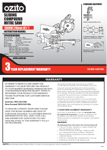 Handleiding Ozito SCMS-1621MS Verstekzaag