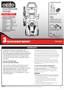 Manual Ozito HPW-2030 Pressure Washer