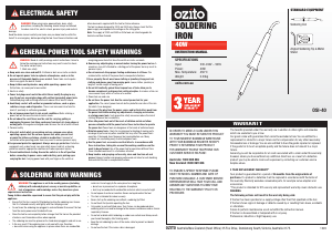 Manual Ozito OSI-40 Soldering Gun