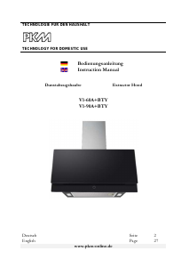 Manual PKM V1-90A+BTY Cooker Hood